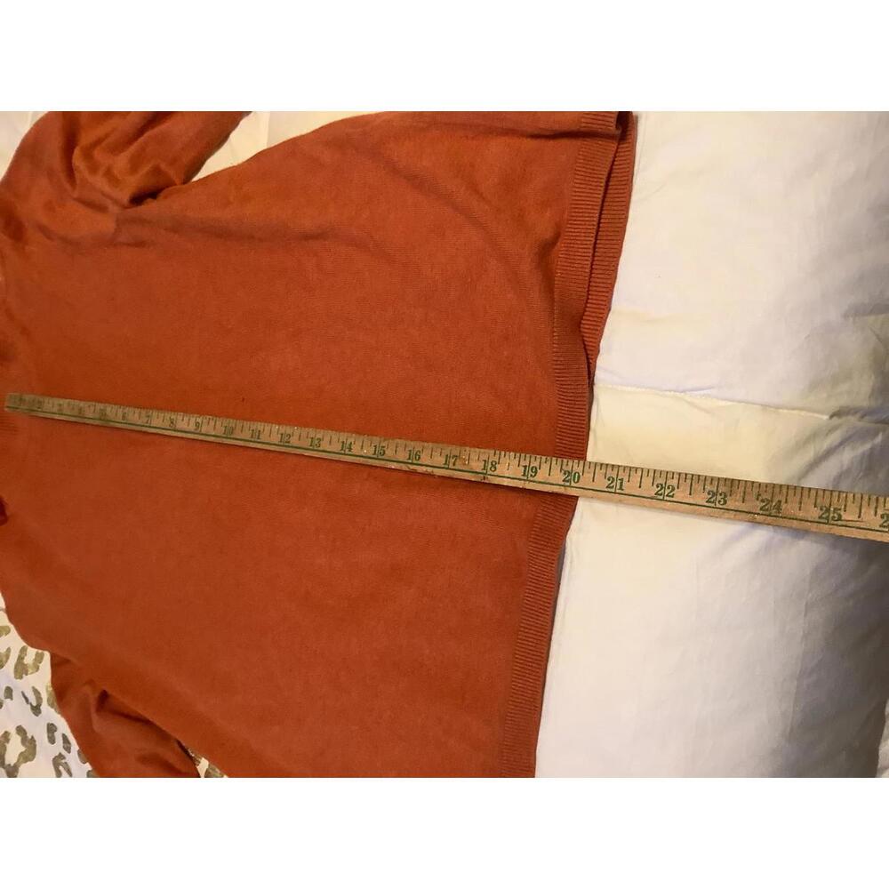 Chico's Women's Size 2 Rust Orange Ribbed Sweater - Picture 7 of 9